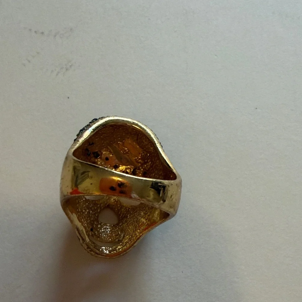 Blue and Gold Skull Ring - Picture 6 of 8